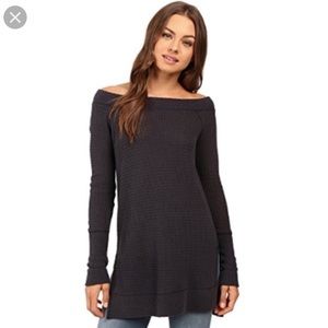 We The Free Waffle Thermal Off-the-Shoulder Top